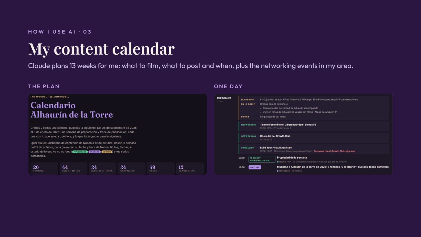 How Ian uses AI 03: content calendar