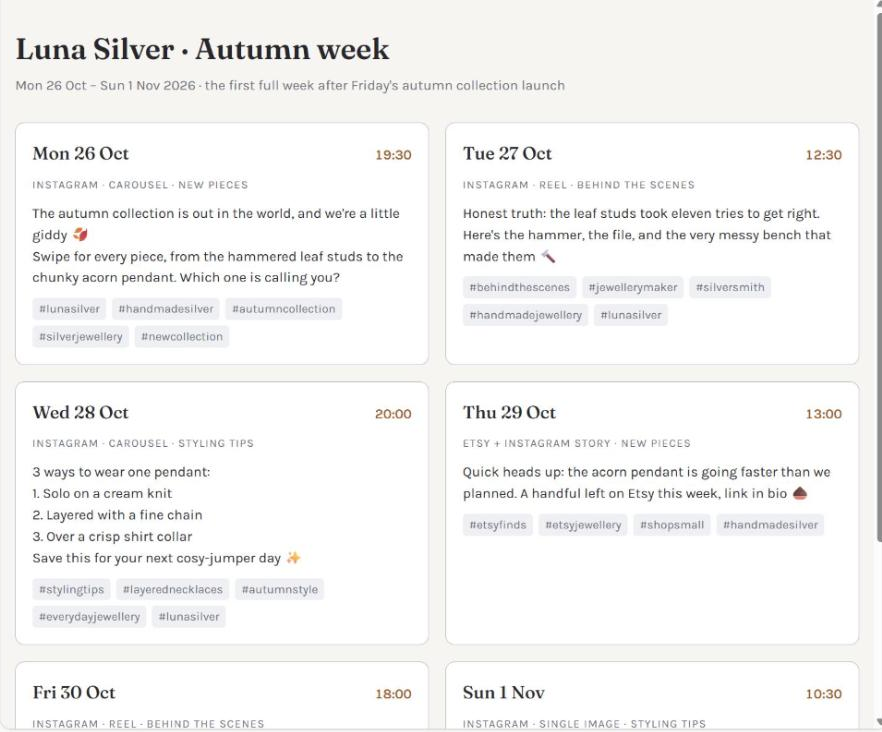 A week of social posts